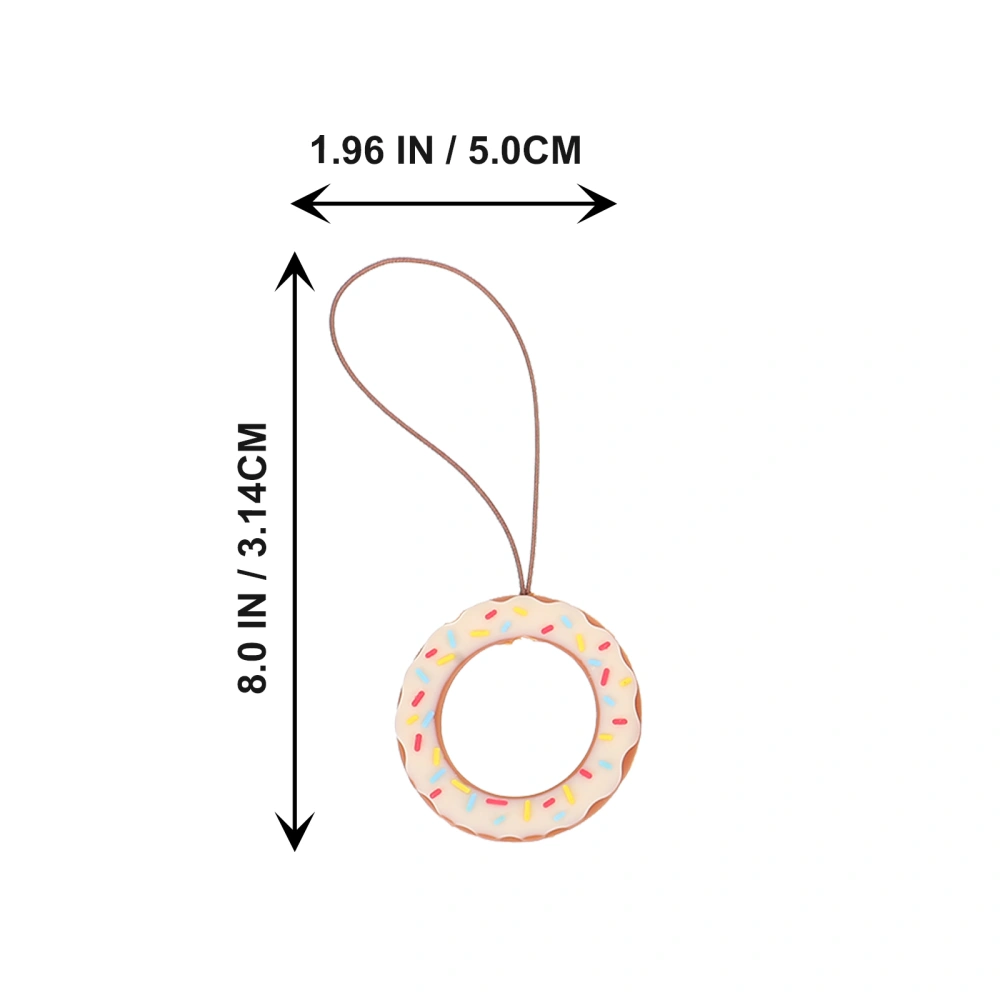 4Pcs Lovely Donut Cellphone Lanyards Silicone Phone Hanging Ropes Keychain Pendants