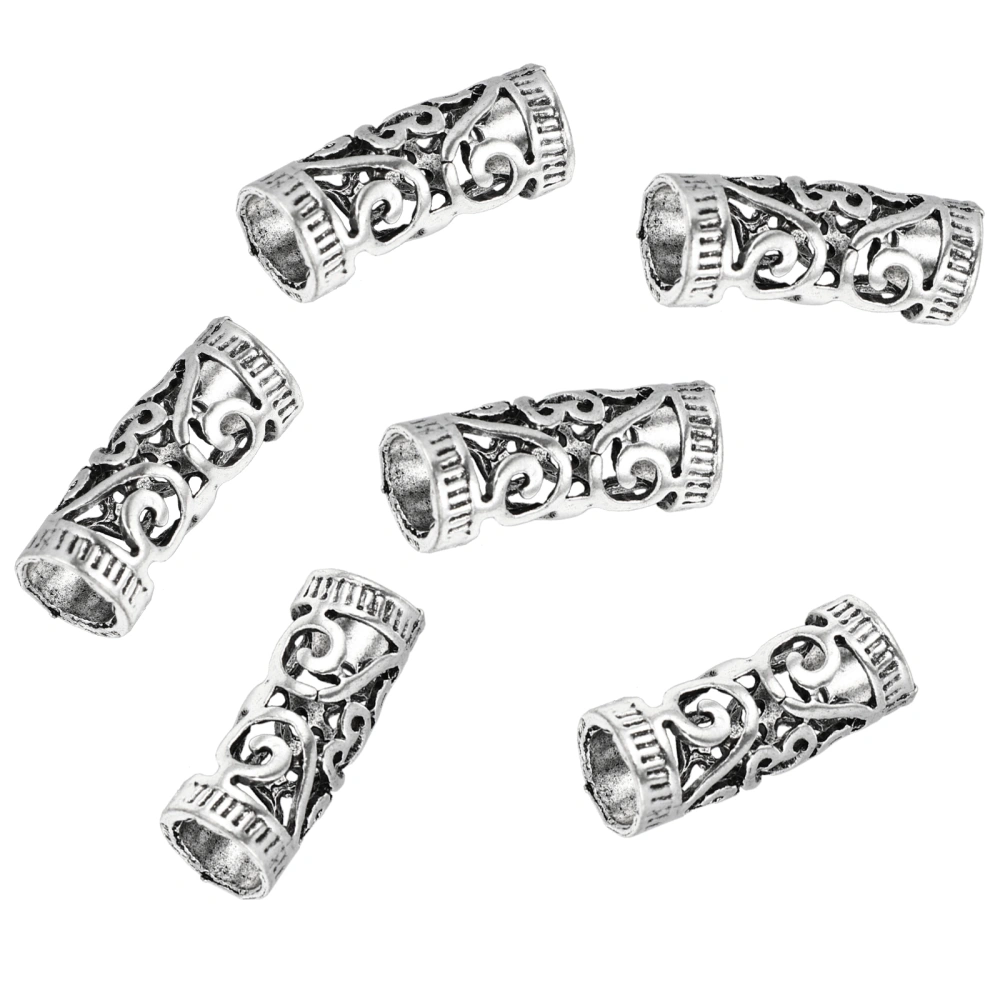 6pcs Alloy Dreadlocks Rings Hair Rings Hollow Out Dreadlocks Delicate Hair Cuffs