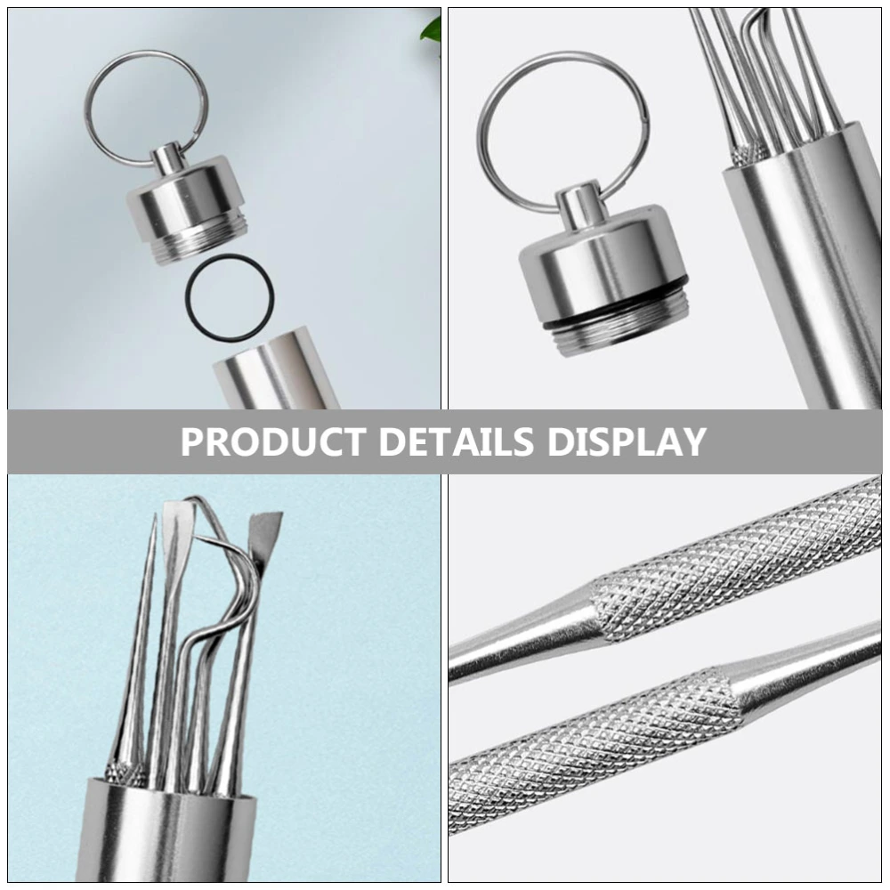 1 Set Stainless Steel Toothpick Metal Toothpick Holder Reusable Toothpick