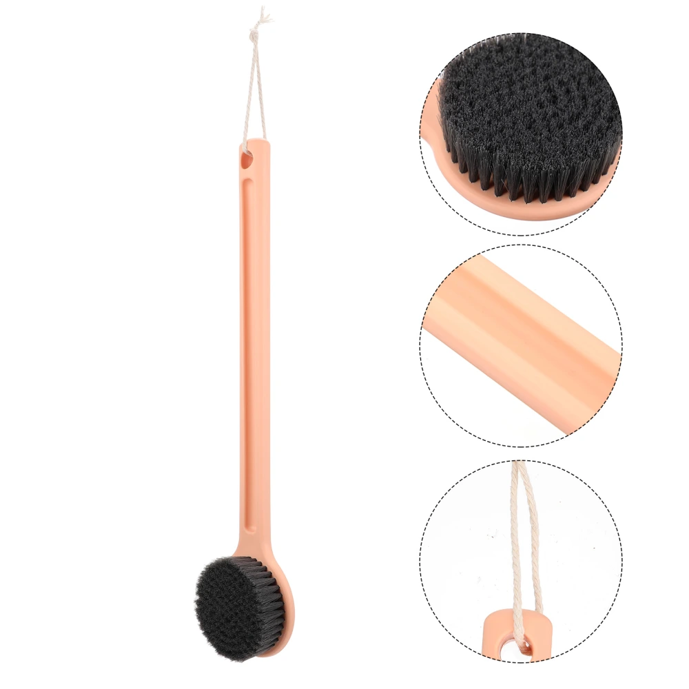 Long Handle Shower Brush Plastic Black Bristles Brush Body Scrubber