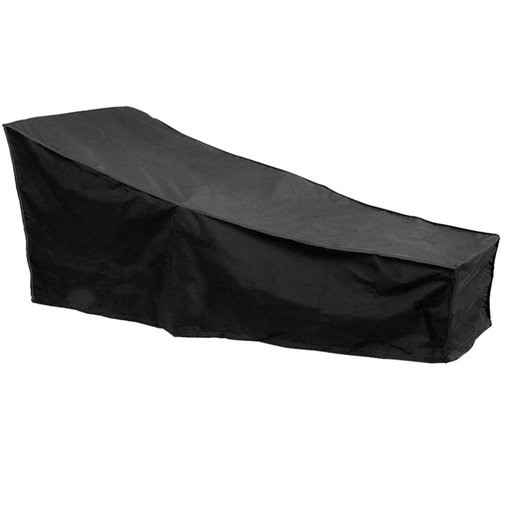 1pc Deck Chair Dust Cover Waterproof Furniture Cover Dustproof Chair Protector for Garden Balcony Outdoor (Black)