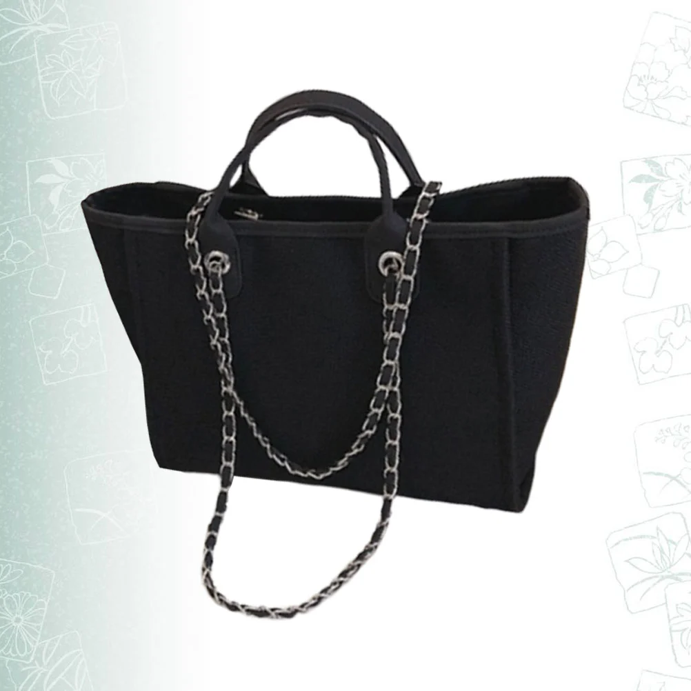 Fashion Women Handbag Simple Shoulder Bag Large Capacity Multifunction Tote Bag for Daily Lady (Black)