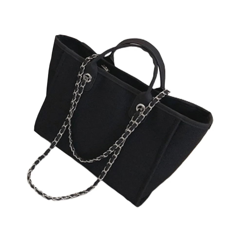 Fashion Women Handbag Simple Shoulder Bag Large Capacity Multifunction Tote Bag for Daily Lady (Black)
