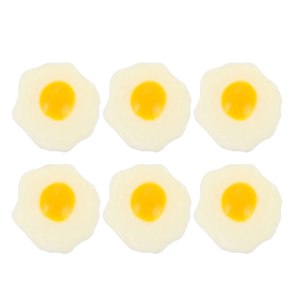 6Pcs  Simulation Fried Eggs Vent Toys Artificial Fried Egg Toys Decompression Toys