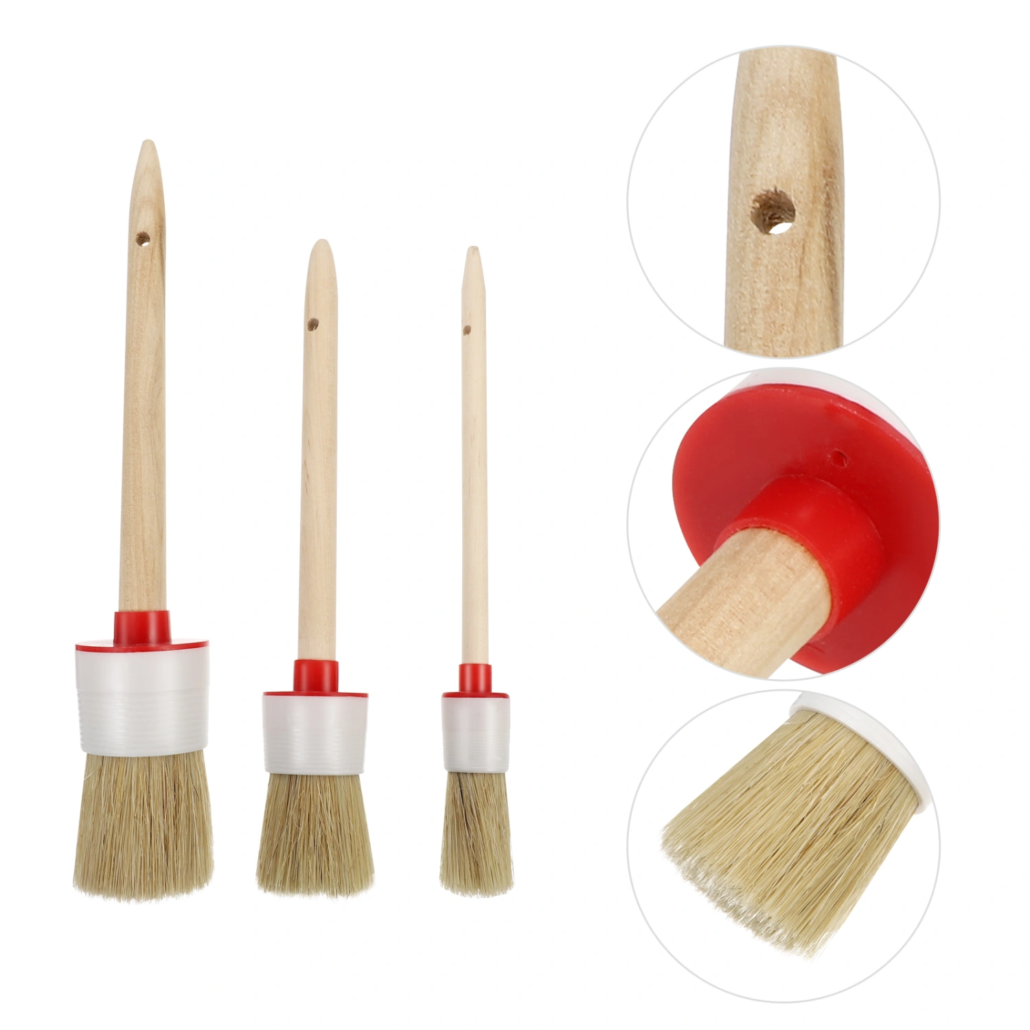 3pcs/set Wooden Handle Paint Brushes Varnish Brushes Home Cleaning Brush
