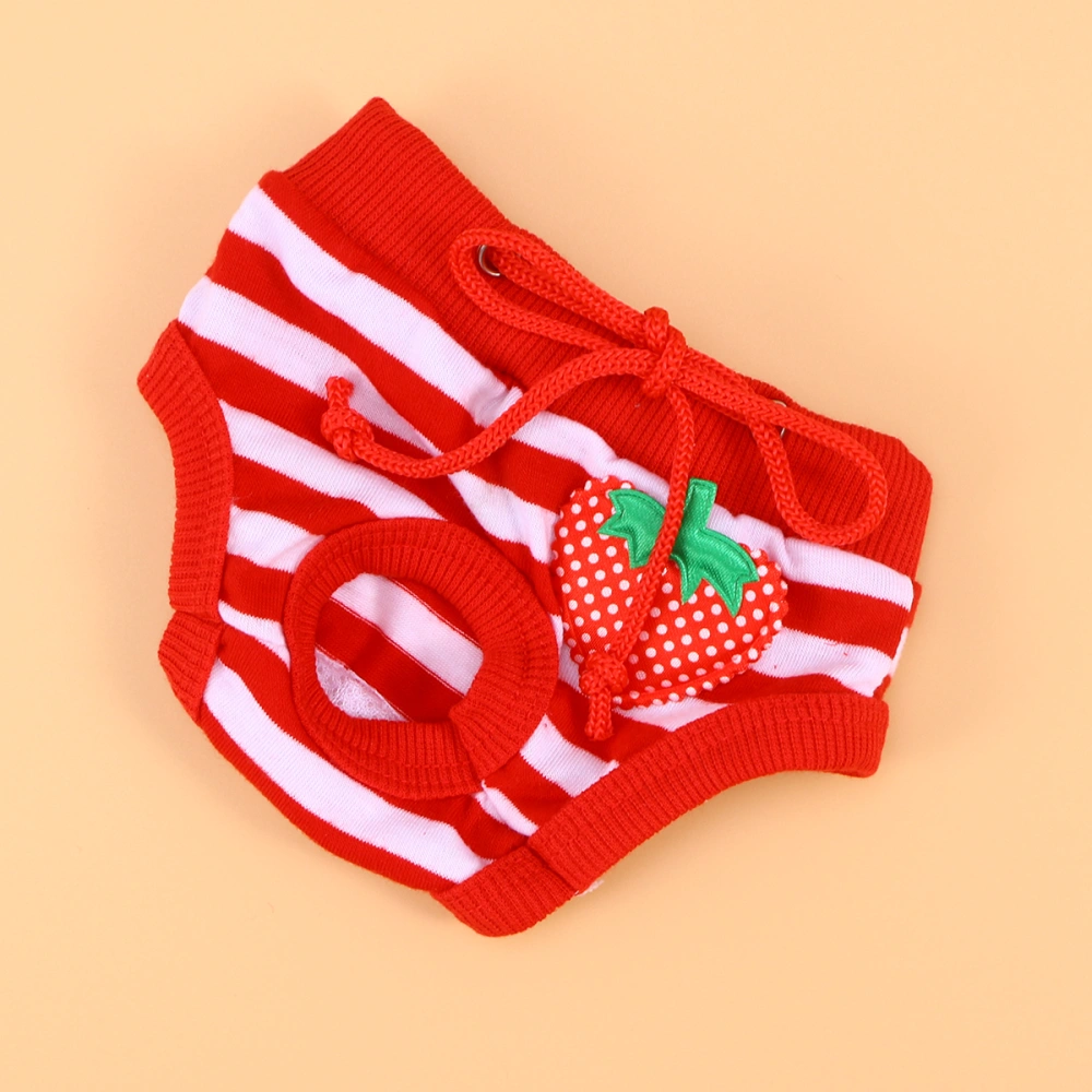 Pet Diaper Sanitary Physiological Pants Stripe Washable Male Dog Shorts Panties Menstruation Underwear Size S (Red and White)