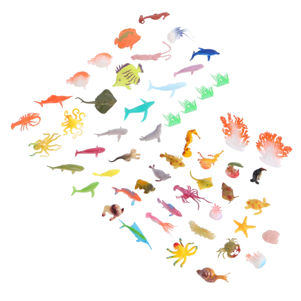 52pcs Realistic Sea Animal Toys Early Educational Toy Sea Life Model for Kids