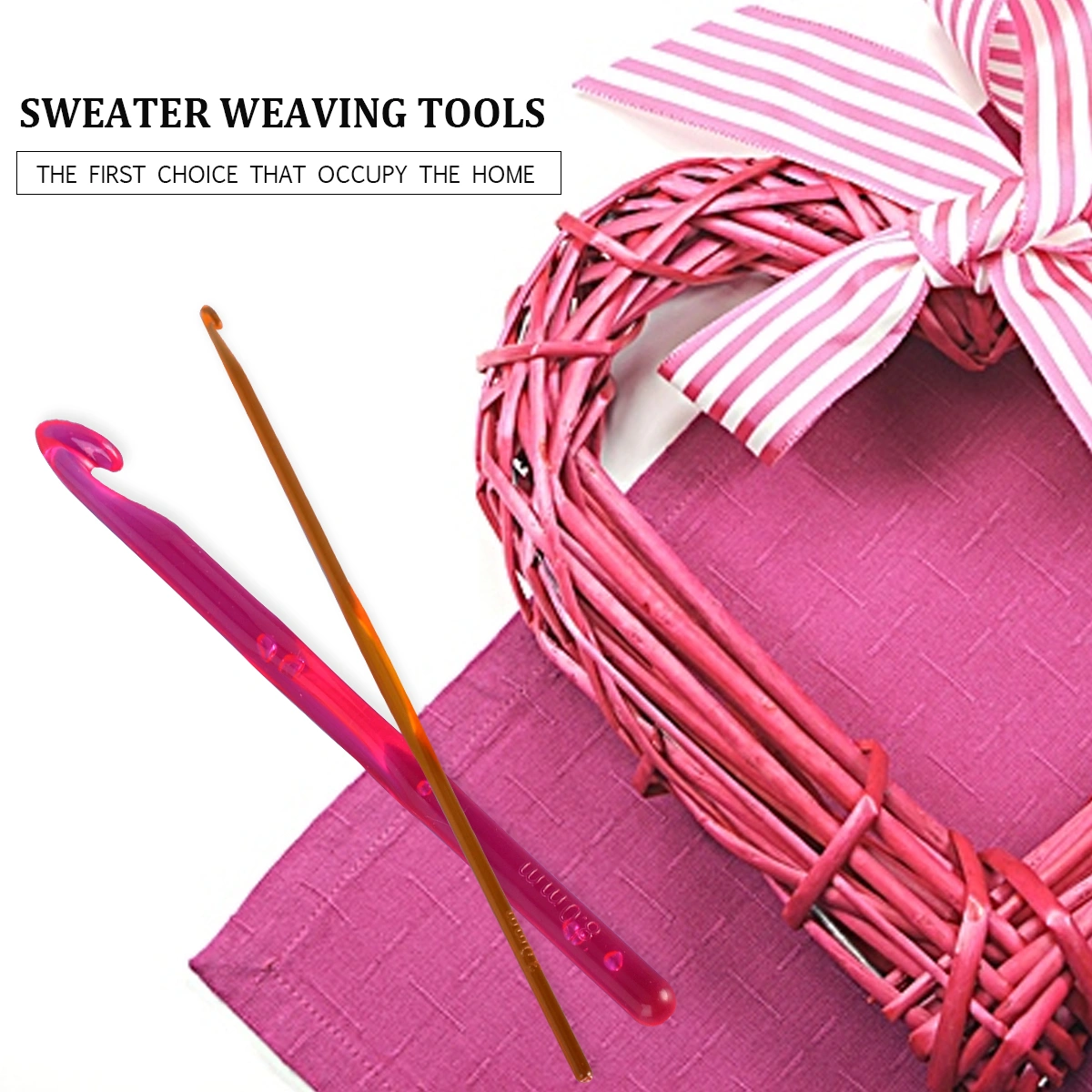9pcs Assorted Single-head Plastic Crochet Hooks Knitting Needles in Different Sizes (3.0mm to 12.0mm)