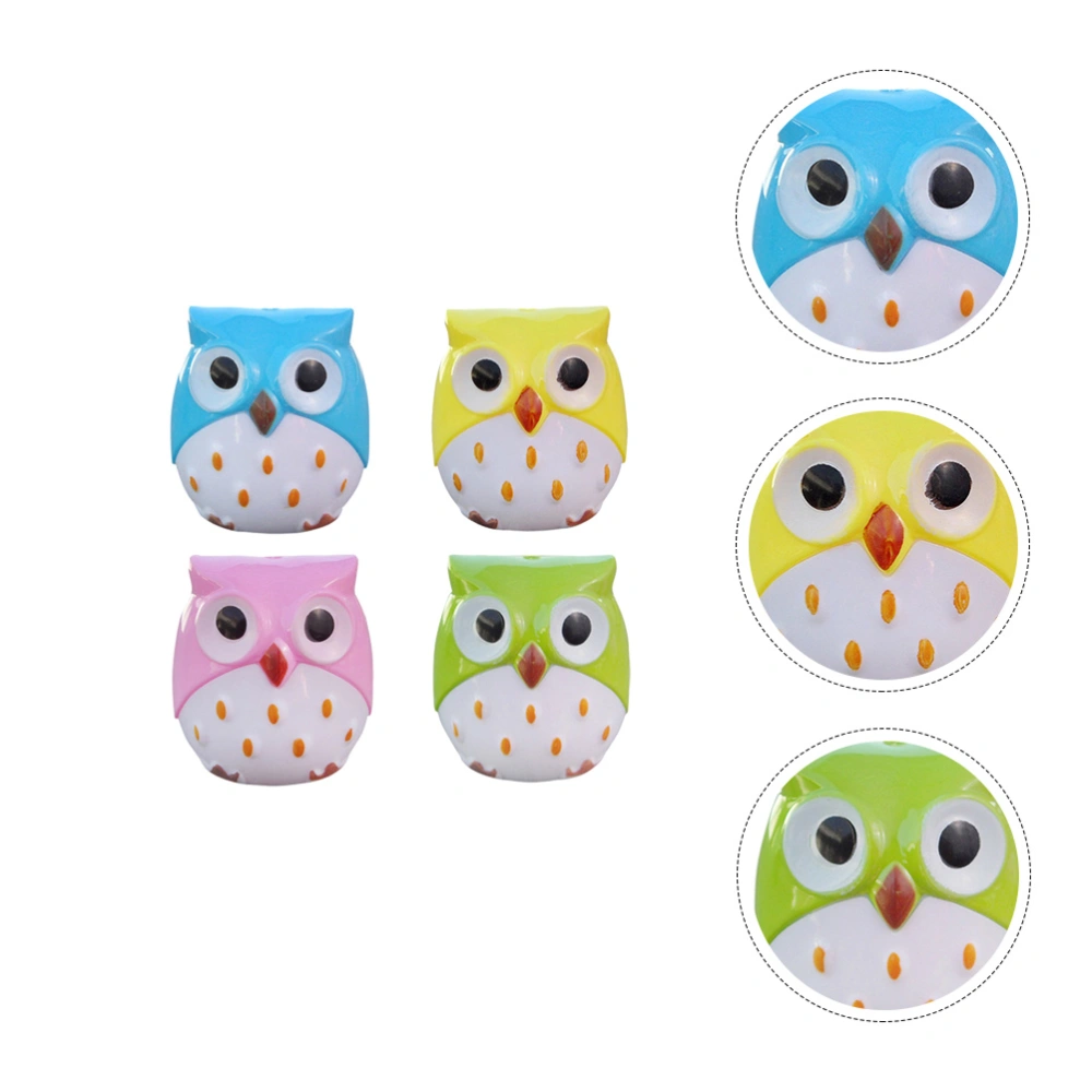 24pcs Cartoon Owl Double Holes Pencil Sharpeners School Gift Prize for Kids