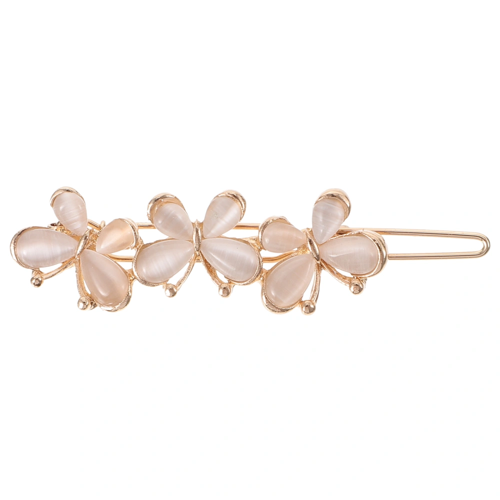 1pc Hair Clip Zircon Flower Copper Barrettes Decorative Hairpin Headdress