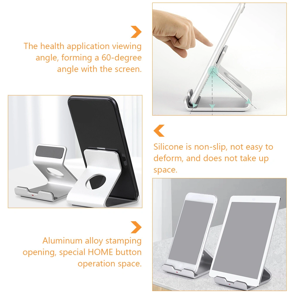 1pc Aluminum Alloy Phone Storage Stand Phone Bracket Novel Phone Rack (Silver)