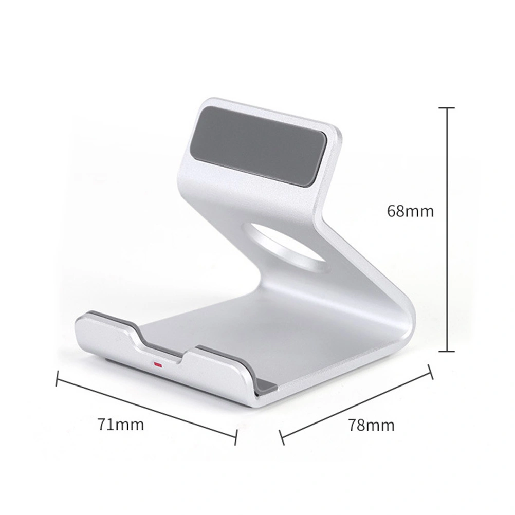 1pc Aluminum Alloy Phone Storage Stand Phone Bracket Novel Phone Rack (Silver)
