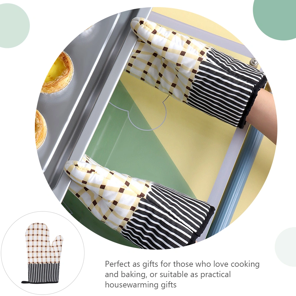 Cotton Oven Mitts Heat Resistant Oven Gloves Microwave Mittens for Bakery