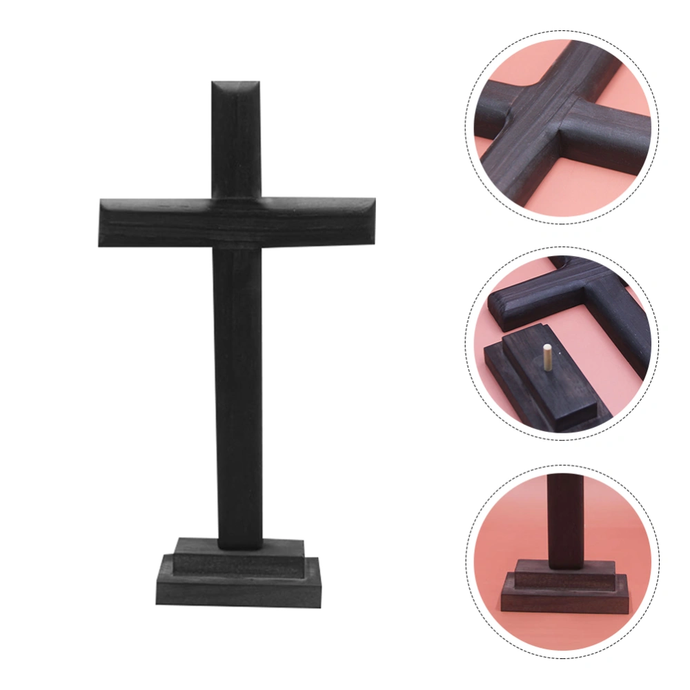 1pc Wood Cross Ornaments Religious Cross Adornment Party Decor Supplies