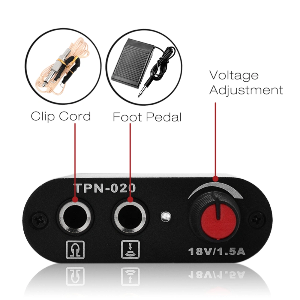 1PC Mini Power Supply Professional Black Metal Power Supply for Machine US Plug with A Power Line