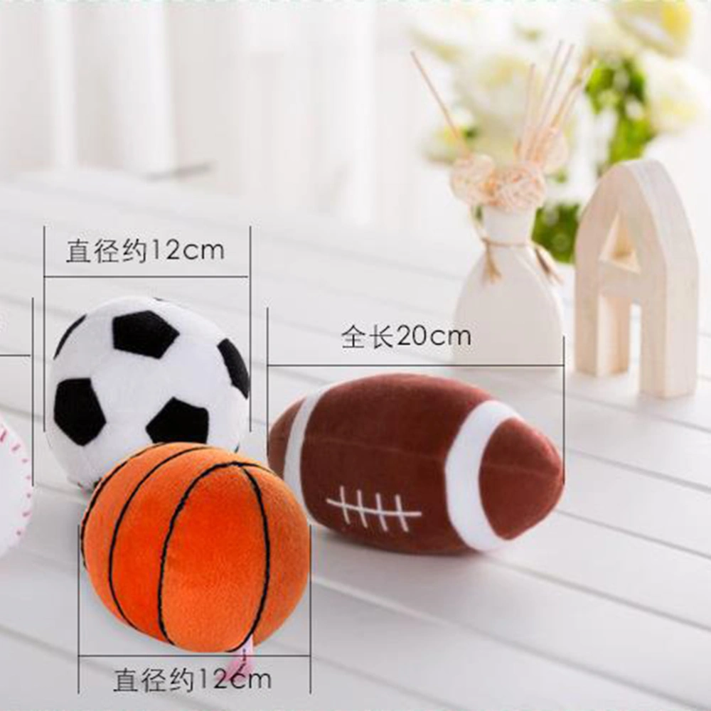 1pc Plush Voice Controled Toy Hand Stick Toy Rugby Shape Rattle for Baby Newborns(Brown)