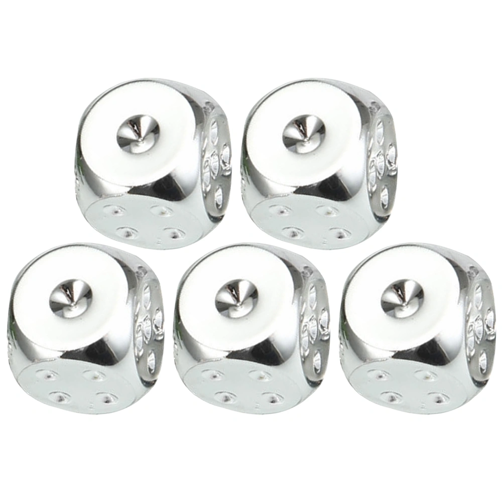 5Pcs Metal Dice Toy Party Game Metal Dice Round Corner Dot Dice DIY Craft Dice Kids Dice