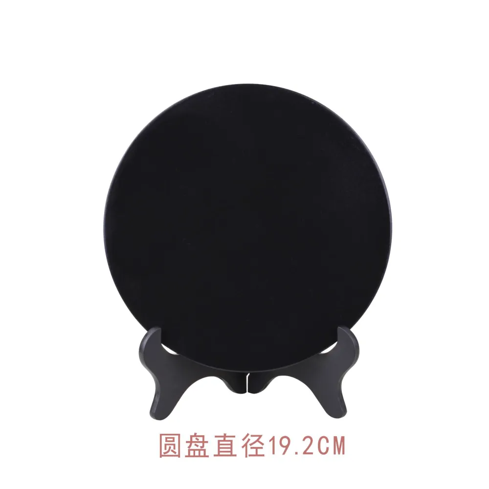 1 Set of Obsidian Scrying Mirror Obsidian Circle Disc with Stand for Home Office