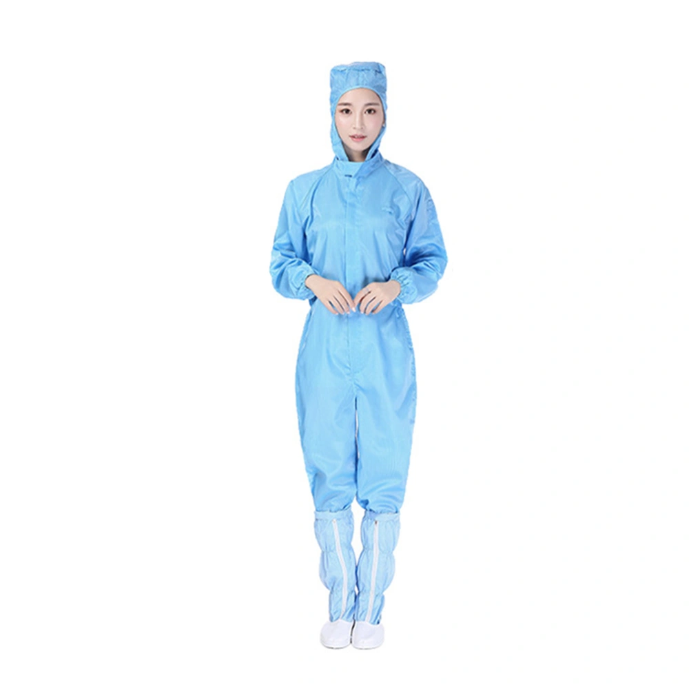 Plague Prevention Isolation Clothing Anti-static Full Body Protective Clothing One-piece Hooded Coat Dustproof Clothes Without Shoes for Outdoor Wearing - Size L (Blue)