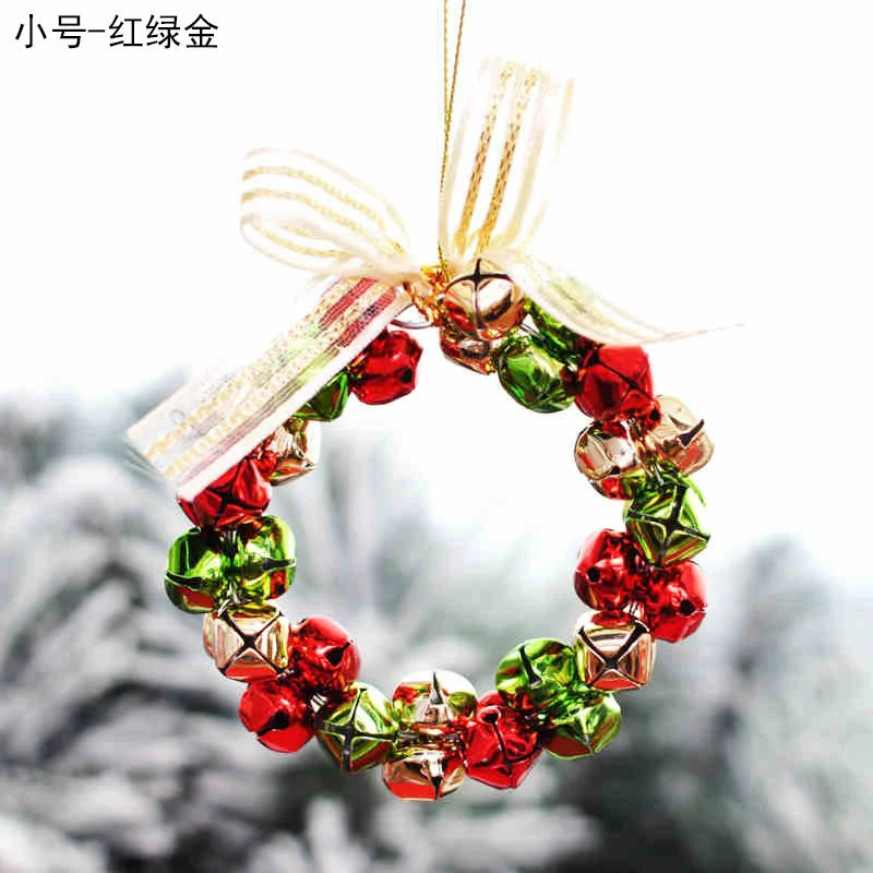 Christmas Tree Wreath Mini Jingle Bell Wreath Toy Wreath Hanging Wreath for Christmas