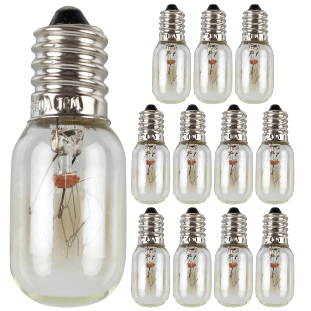 12pcs Salt Lamp Bulbs 230V 15 Watt Light Bulbs Bulbs Refrigerator Tungsten Bulb (UK Plug)