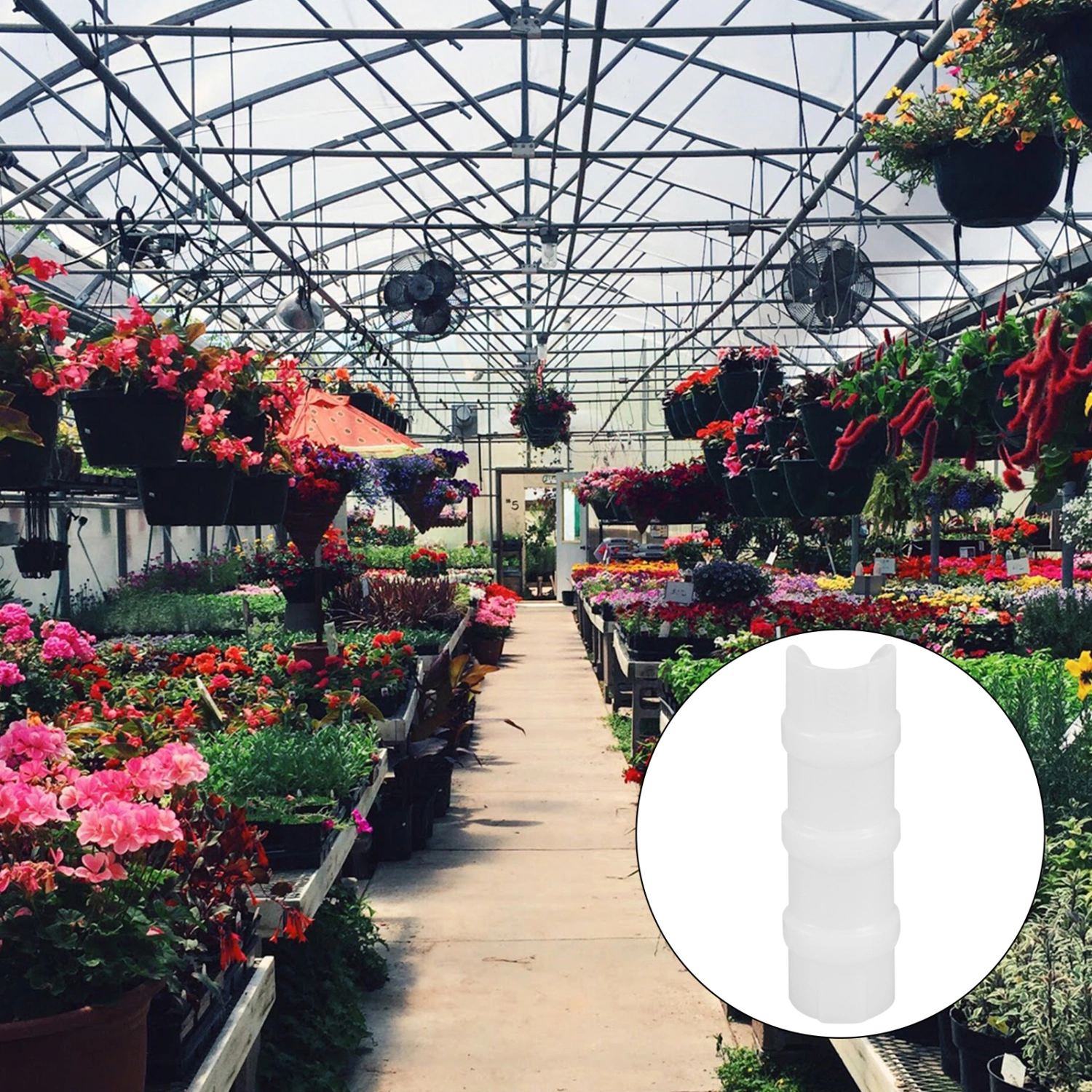 10 Pcs ABS Snap Clamp Standard Grip Snap-in Buckle Garden Greenhouse Accessories (Suit for 21-23mm Pipe, White)
