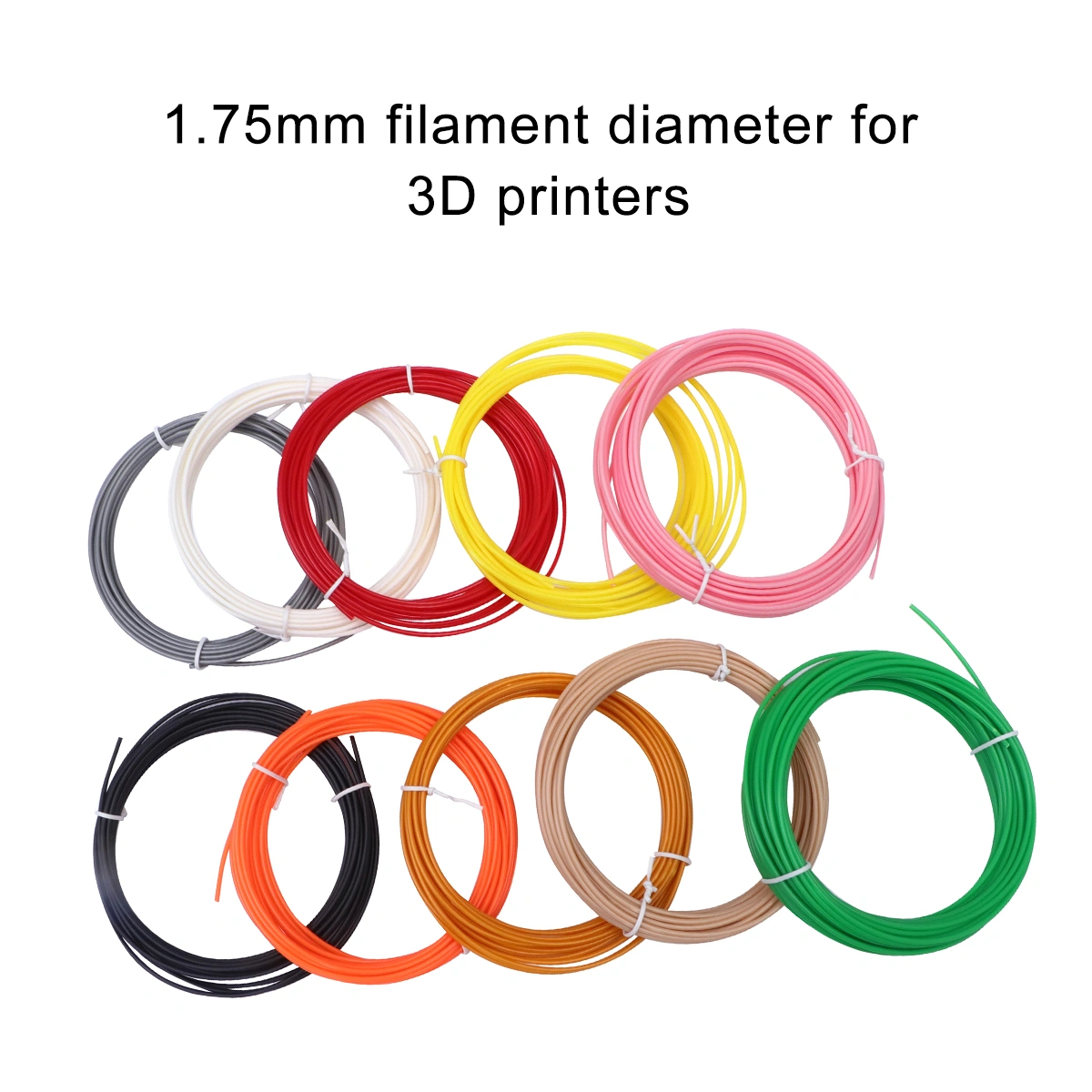 1.75mm High Temperature 3D Printer Line PCL 3D Printing Wire Printer Filament 3D Pen Filament Refills (10m 10 Color Random Color ABS)