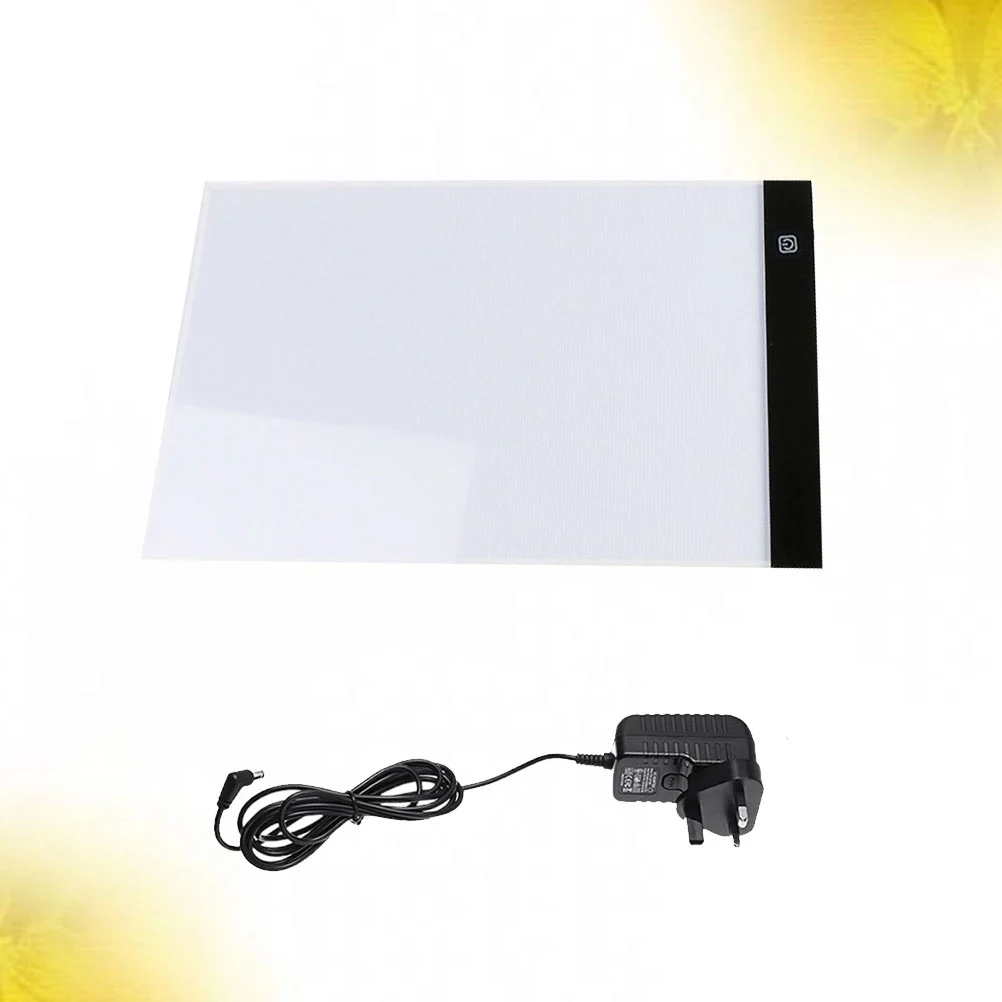 Portable A4 Size LED Light Box Ultra Thin 3 Settings Dimmable Brightness Stencil Board Drawing Board Tracing Animation Table (White)