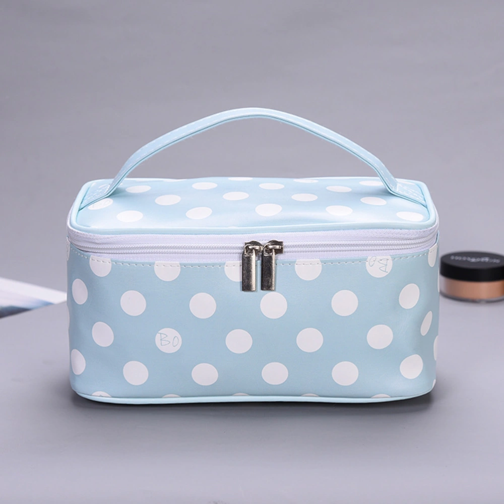 Portable Travel Toiletry Bag Household Cosmetics Storage Bag Handbag (Blue Point)