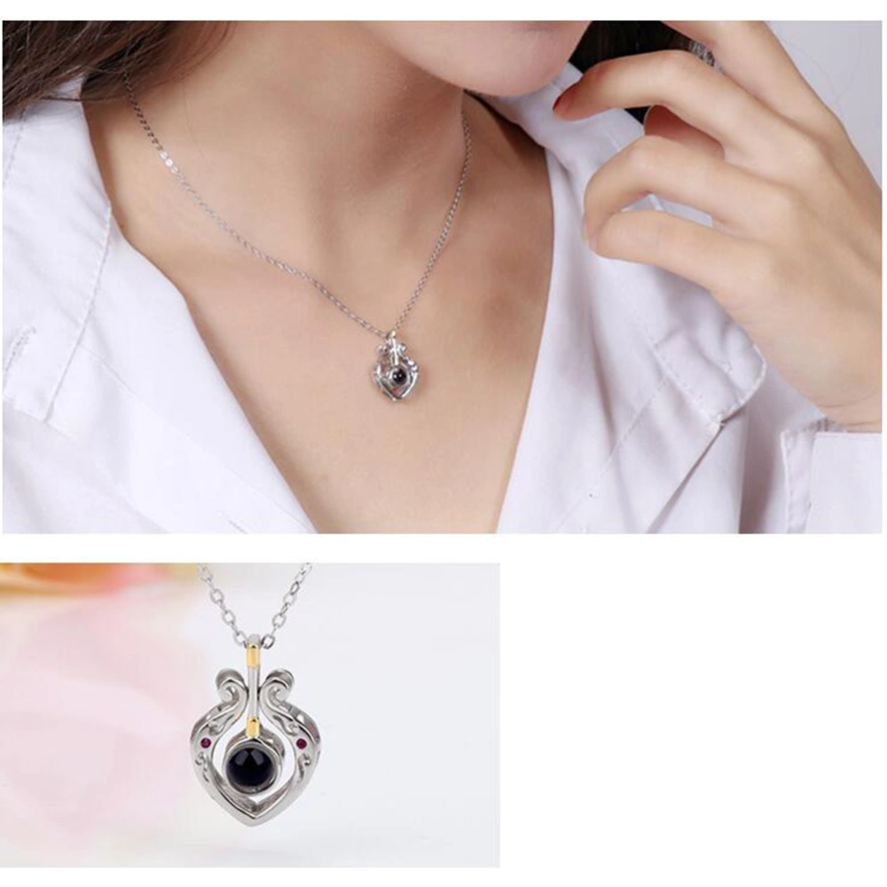 100 Kinds Language I Love You Pendant Silver Necklace for Women Girls Birthday Jewelry Present