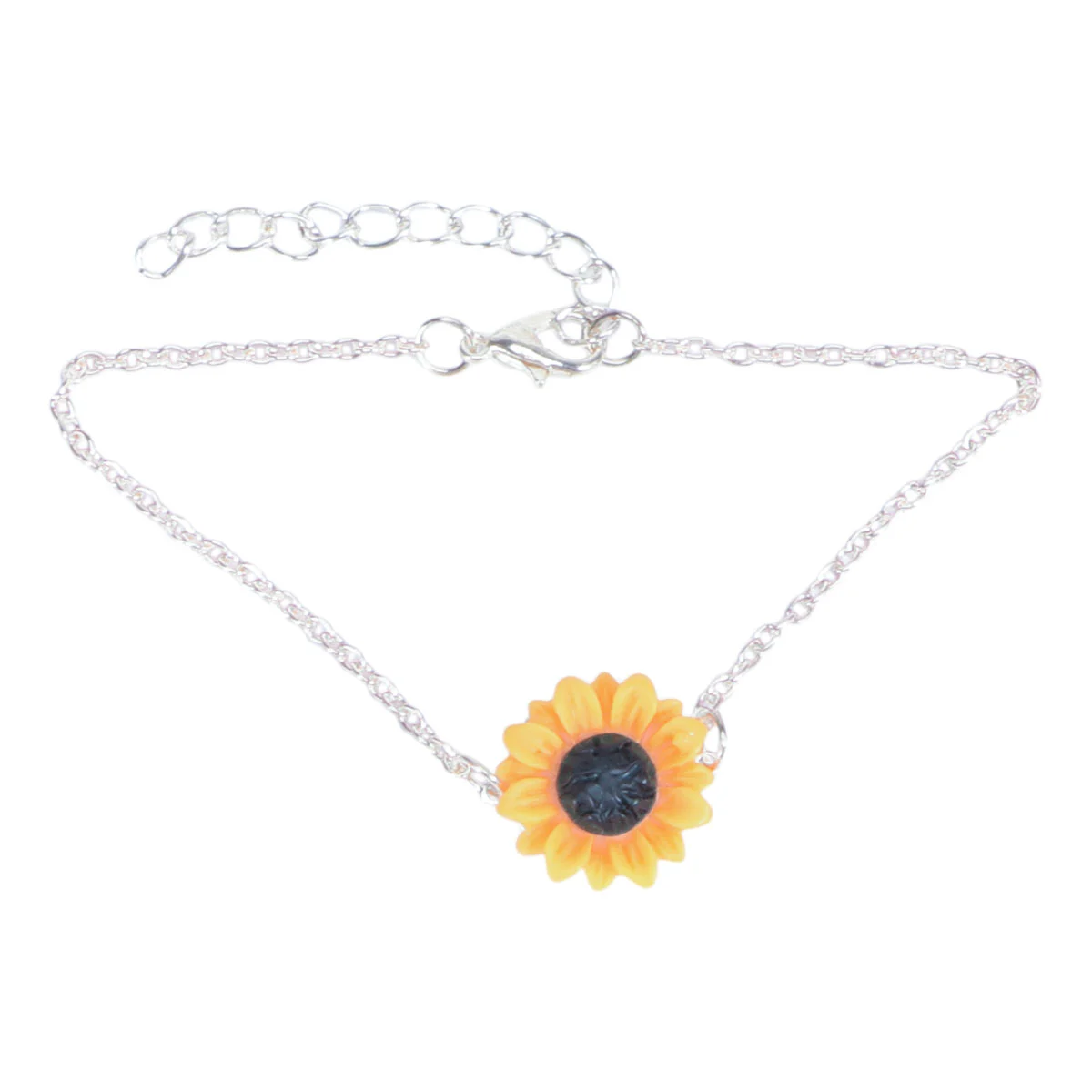1 Set of Sunflower Accessories Sunflower Necklace Sunflower Earring Sunflower Ring Sunflower Bracelet (Silver) 