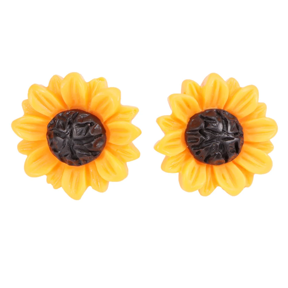 1 Set of Sunflower Accessories Sunflower Necklace Sunflower Earring Sunflower Ring Sunflower Bracelet (Silver) 