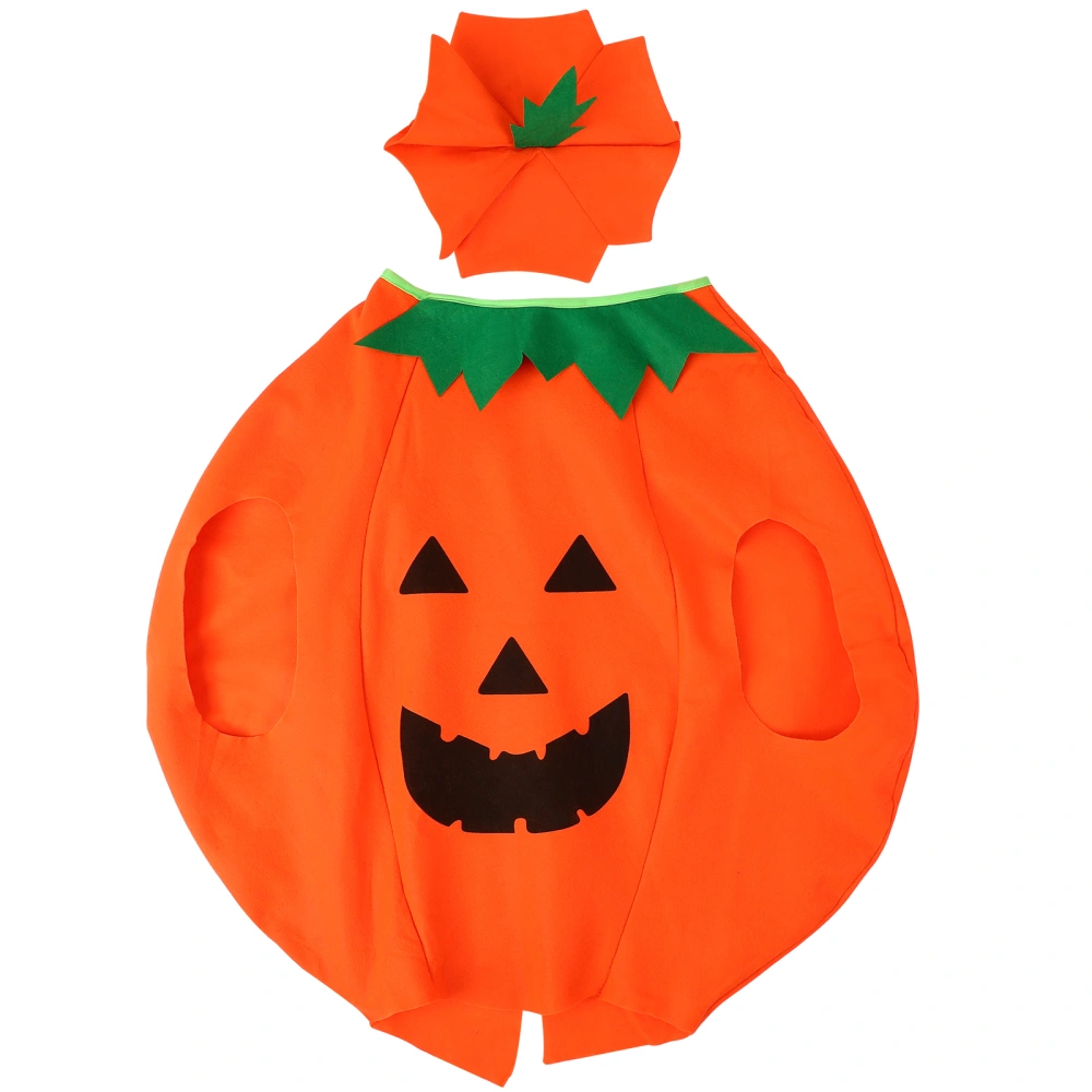 1 Set Halloween Pumpkin Clothes Kid Halloween Costume Pumpkin Design Performance Costume Party Hat Clothes