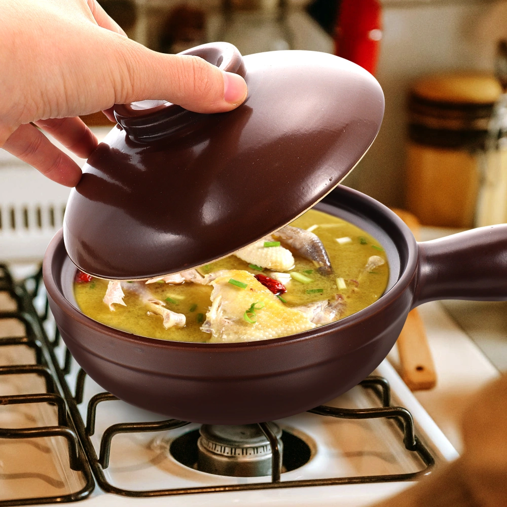 1 Set of Ceramic Cooking Pot Soup Cooking Pot Restaurant Cooking Pot Home Ceramic Casserole