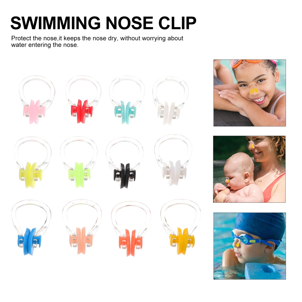 12Pcs Swimming Nose Clips Nose Protection Clips Pool Accessories (Assorted Color)