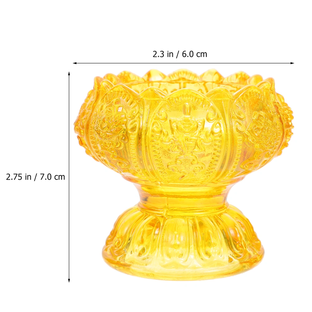 3pcs Exquisite Butter Lamp Candleholders Glass Craft Candle Containers