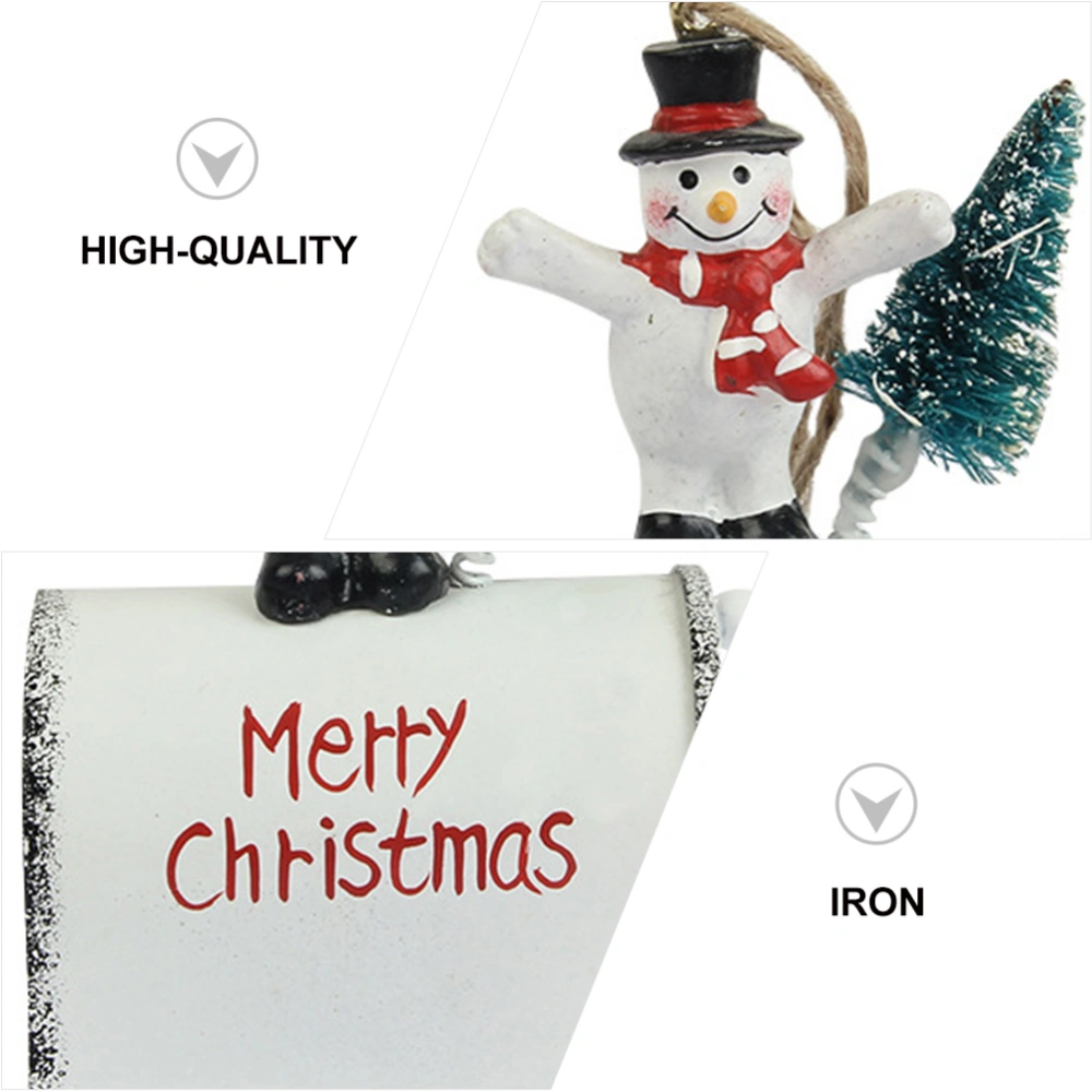 1Pc Christmas Ornament Mailbox Hanging Decoration Iron Art Pendant Gift