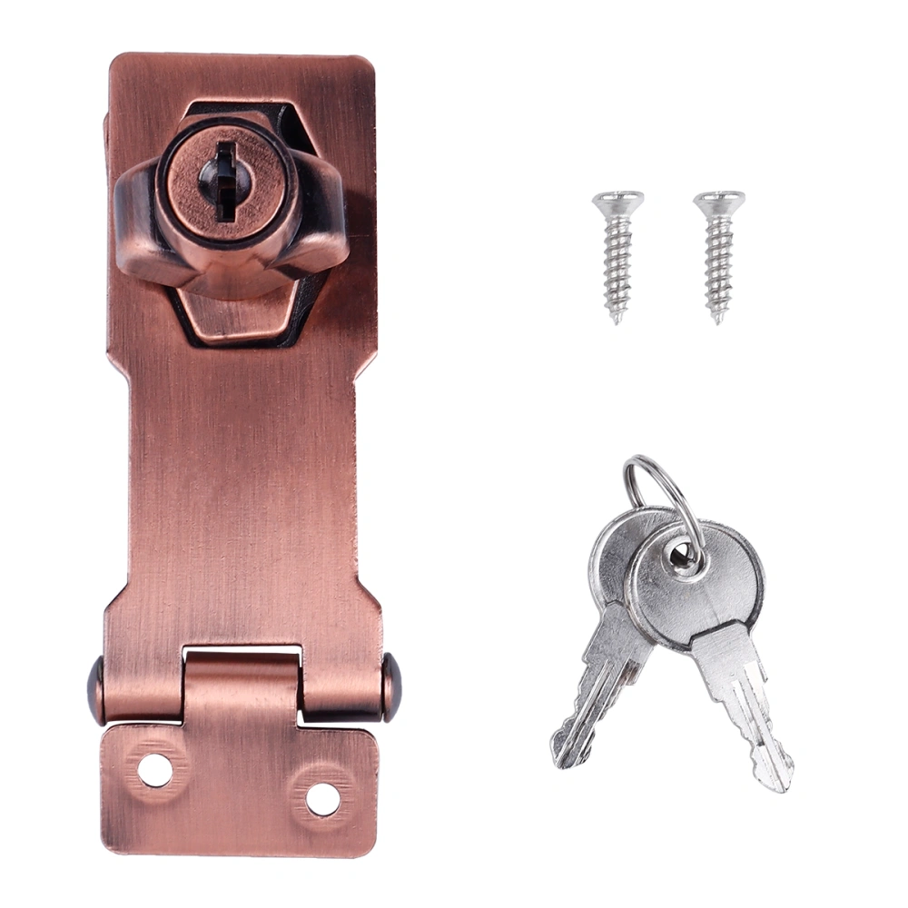 3 Inch Zinc Alloy 90 Degrees Keyed Hasp Lock Knob Keyed Lock Hasp for Door