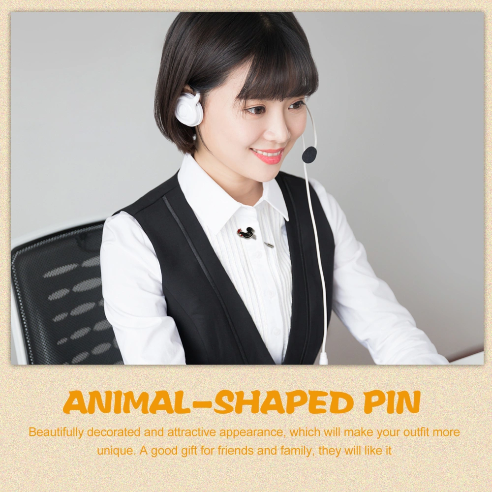 3pcs Animal Brooch Pin Creative Breast Pin Alloy Lapel Pin Clothing Accessory