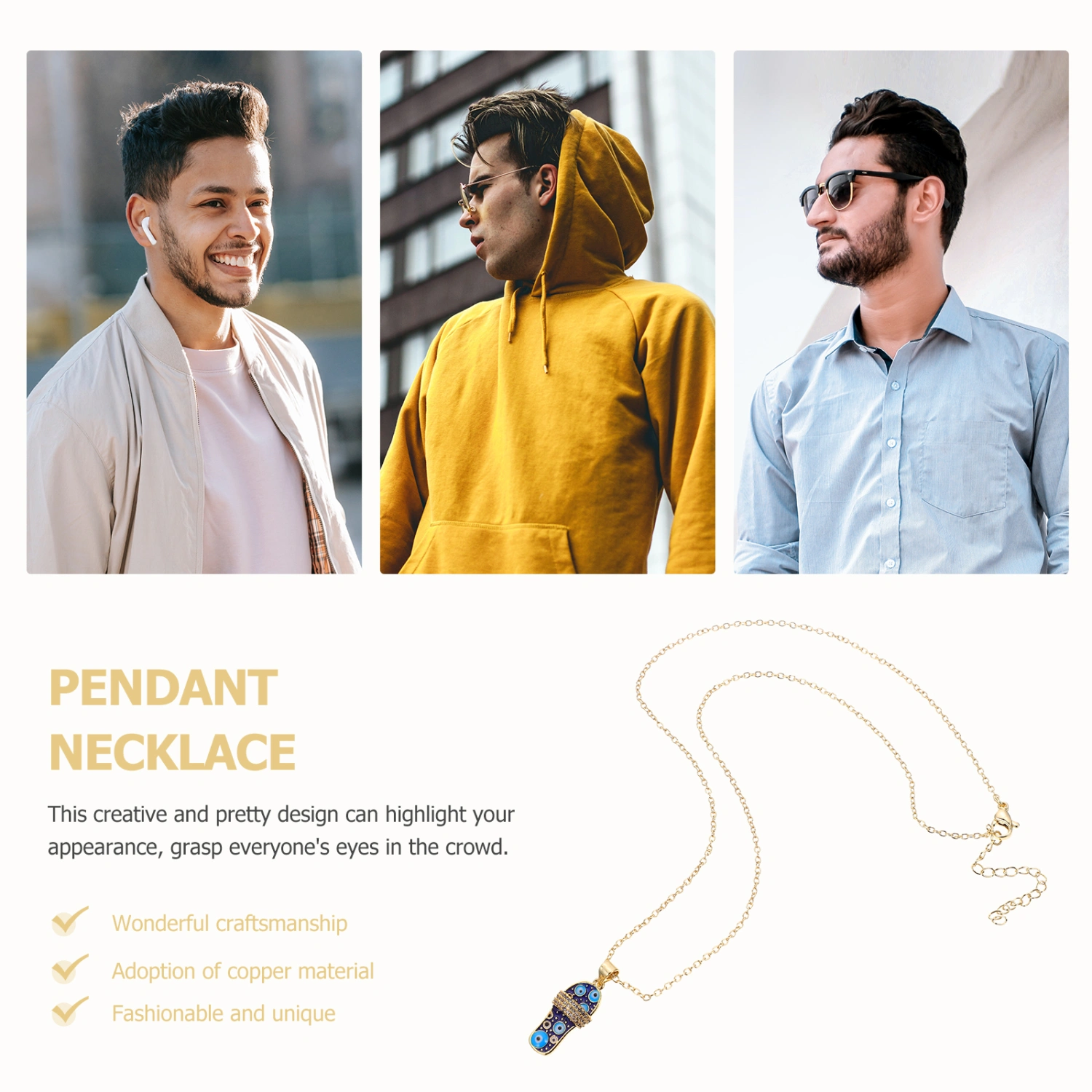 Creative Slippers Necklace Couple Clavicle Pendant Neck Chain Neck Jewelry (for Men)