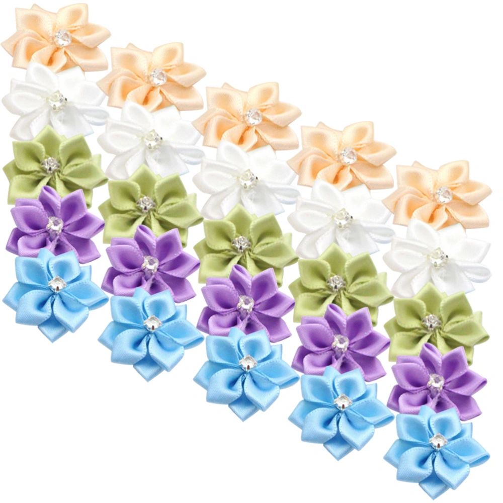 200Pcs DIY Hair Flowers Handcrafted Flower Decors Multi-function Hair Charm Flowers Garment Supplies