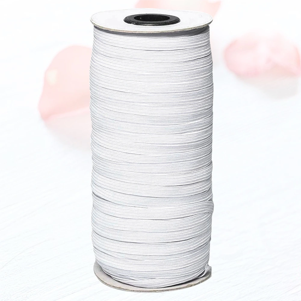 1 Roll 7mm/100 Yards Ear Hanging Band Replacement Elastic Band Creative Mask Elastic Band (White)