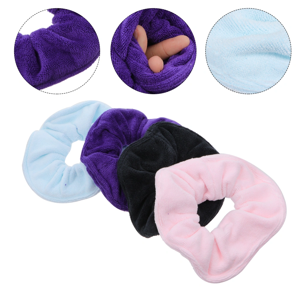 4Pcs Women Girls Microfiber Hair Scrunchies Rope Hair Band Ties for Hair Drying