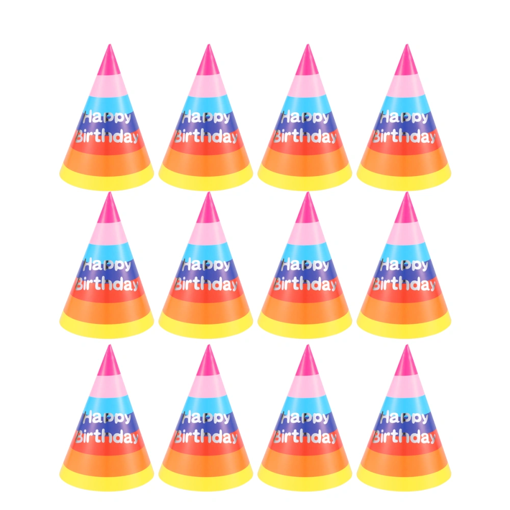 50pcs Children Birthday Party Headdress Triangle Party Hat Rainbow Decor Party Supplies (25pcs LH-MZ058, 25pcs LH-MZ056)