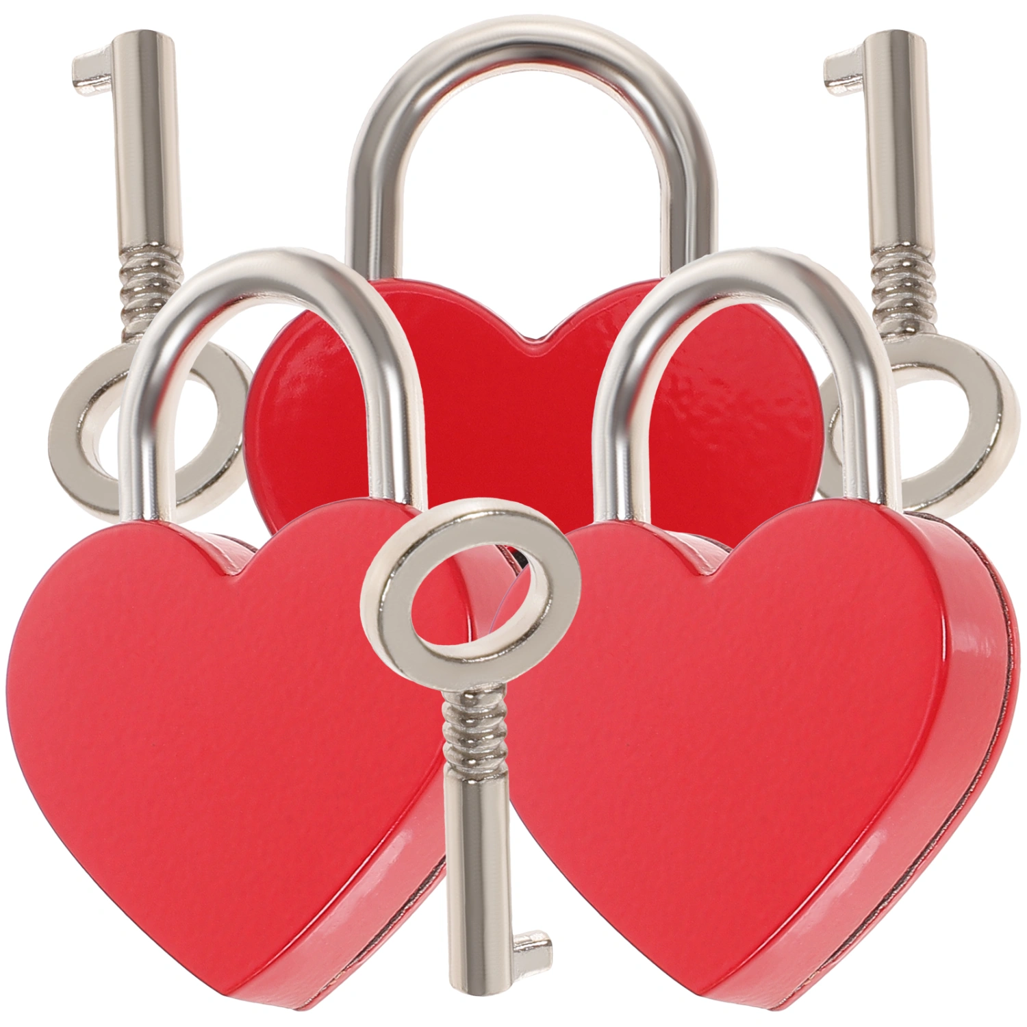 3 Sets Heart Shaped Small Padlock Keyed Mini Love Locks for Storage Box Diary Book