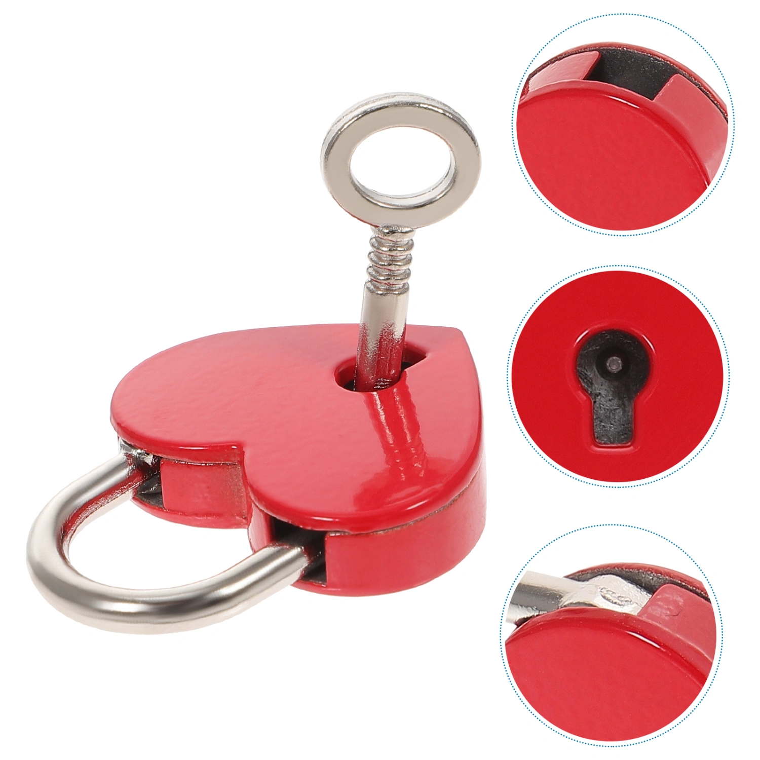3 Sets Heart Shaped Small Padlock Keyed Mini Love Locks for Storage Box Diary Book