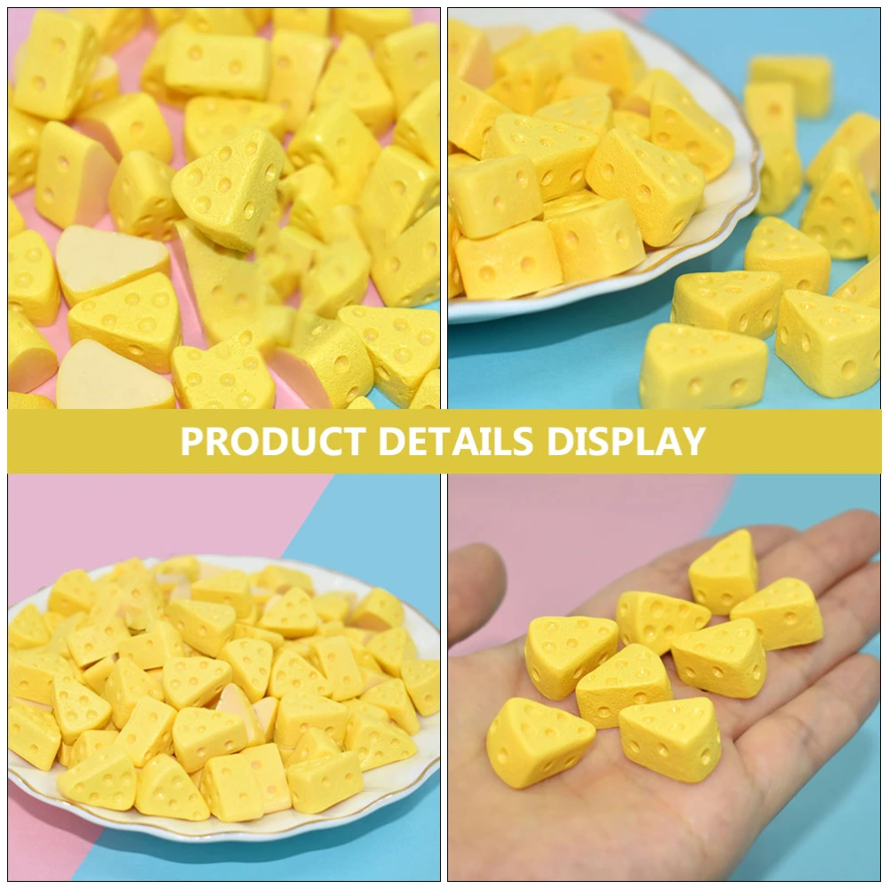 50Pcs Artificial Simulation Cakes Dessert Models Fake Cheese Props (Yellow)