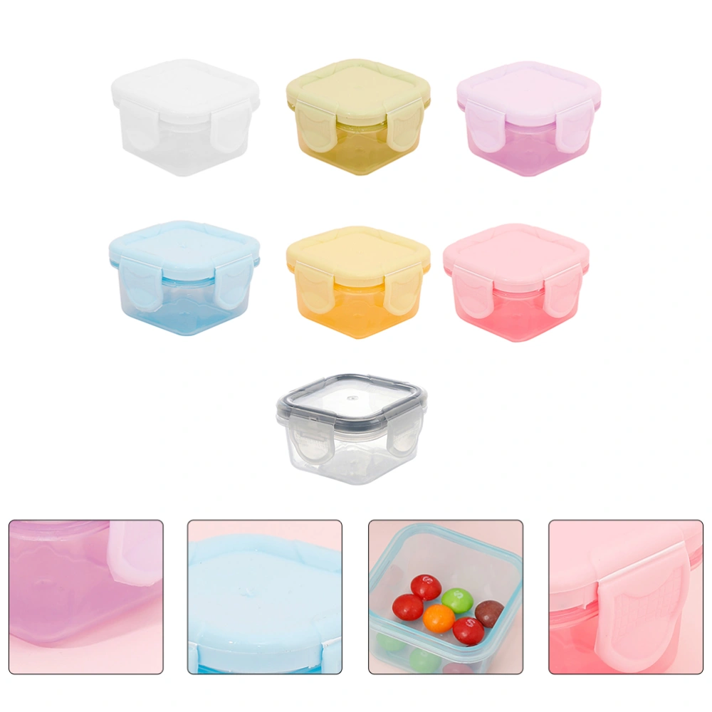 7Pcs Household Sauce Containers Multi-function Condiment Containers Mini Sauce Boxes (Mixed Color)