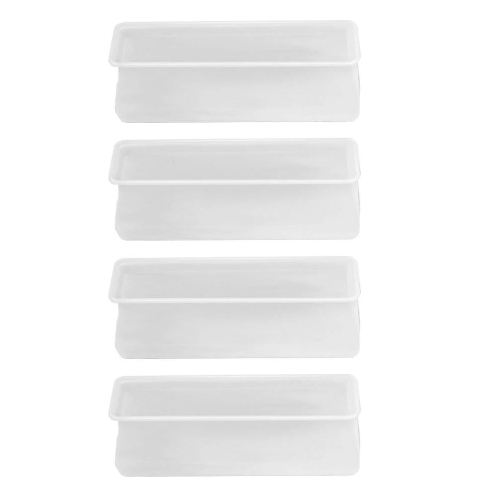 4Pcs Bed Feet Mats Bed Feet Base Square Shaped Bed Feet Protective Pads (White)