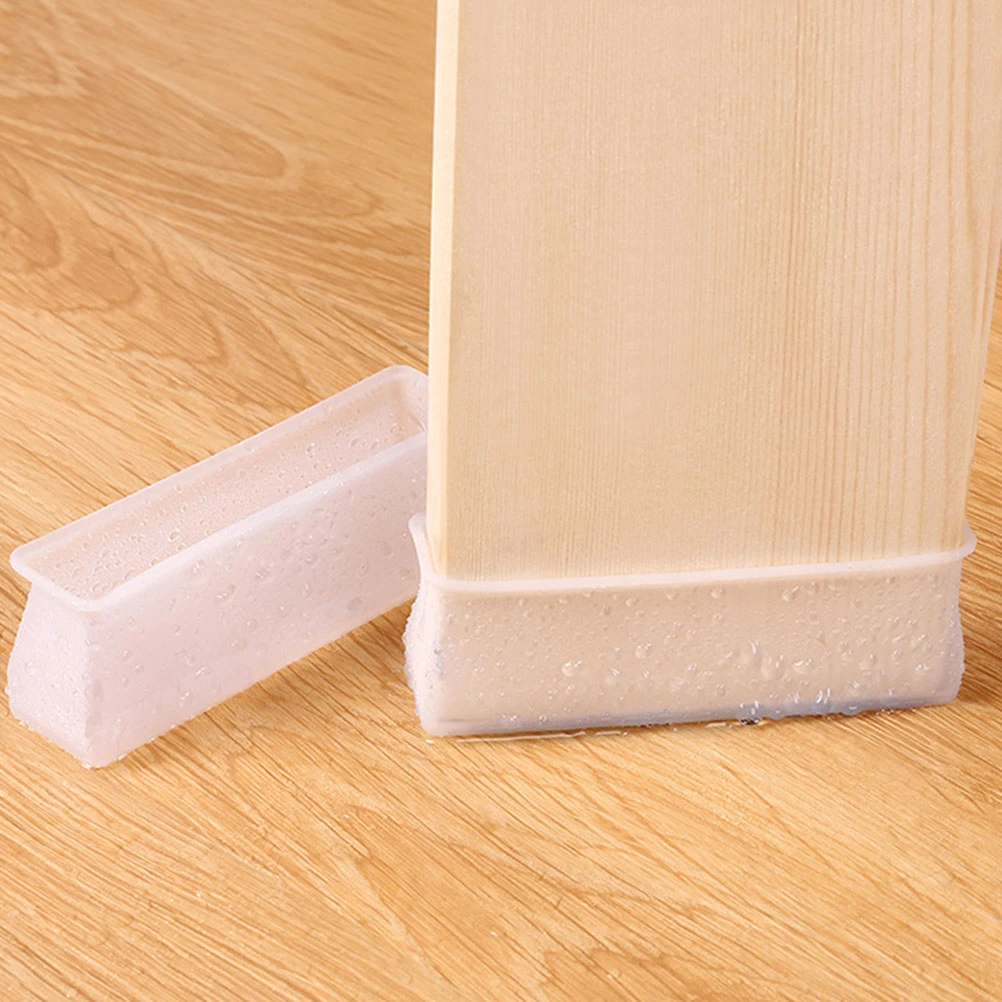 4Pcs Bed Feet Mats Bed Feet Base Square Shaped Bed Feet Protective Pads (White)